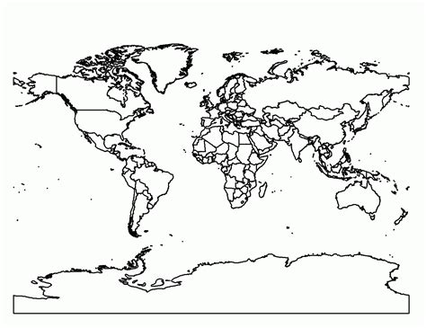 Printable Blank World Map Coloring Page - Coloring Home