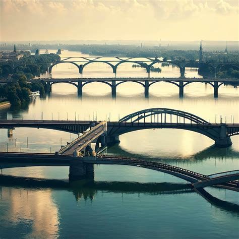 Premium AI Image | Bridges on Danube River in Vienna