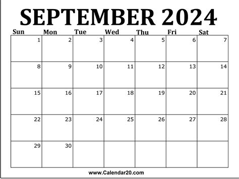 September 2024 Printable Calendar Free Full Page Template - Calendar ...