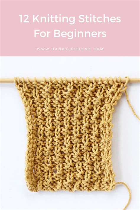 12 Simple Knitting Stitches For Beginners | Knitting basics, Types of ...