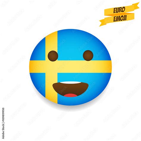 Euro emoji. Sweden Flag Emoticon. Emoticon sport fan. Emoji isolated ...