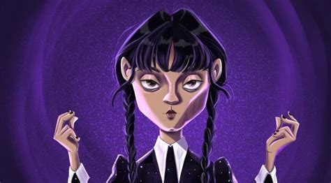 1001x751 Wednesday Addams Cartoon Art 2023 1001x751 Resolution ...