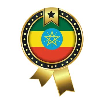 Ethiopia Flag With Badge Vector, Ethiopia, Ethiopia Flag, Ethiopia ...