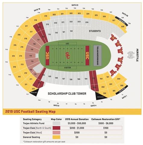 la coliseum seating chart usc