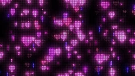 Flying Black and Purple Y2k Neon LED Lights Heart Background || 1 Hour ...