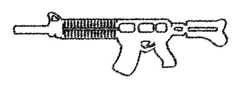 Machine Gun Drawing Royalty-Free Stock Image - Storyblocks