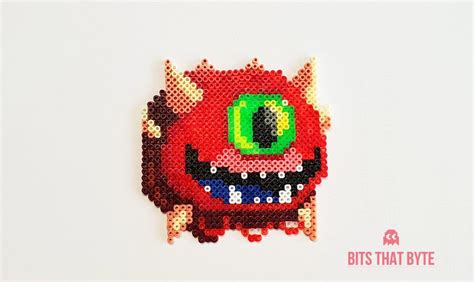 Cacodemon Doom Inspired Pixel Art 8bit Retro Games Perler Fuse Beads ...