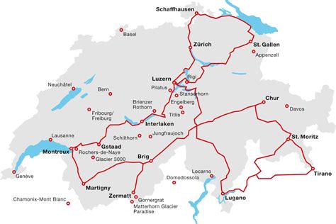 Switzerland Train Map / Validity Map for: Berner Oberland Pass ...