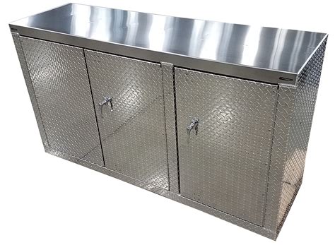 Garage Cabinet - 6 foot - Deluxe - Diamond Plate Aluminum | GarageTeam