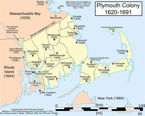 Plymouth Colony, 1620-1691 (2000x1603) : MapPorn