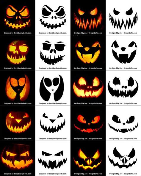 free pumpkin printable carving patterns free printable - senior benefit ...