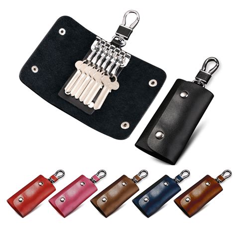 Leather Key Case with Car Key Fob