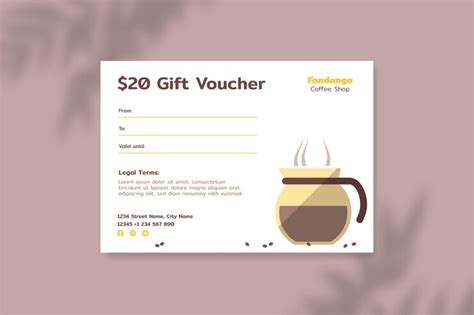 Free Vector | Flat design coffee shop gift certificate template