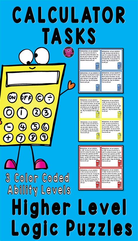 Calculator Math Practice Activities - Calculator Enrichment Math Games ...