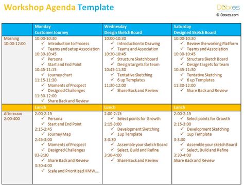 Workshop agenda template - Dotxes | Agenda template, Meeting agenda ...