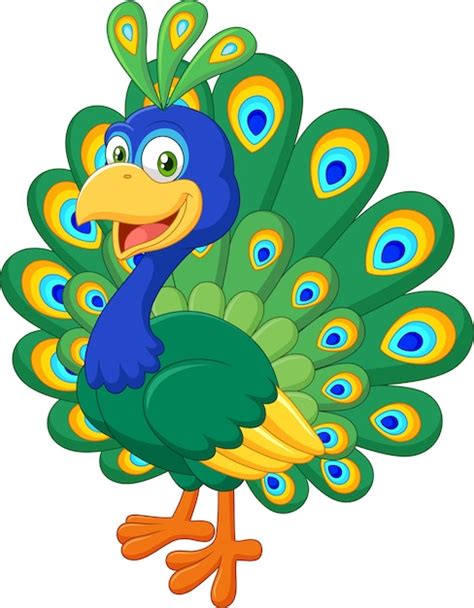 Premium Vector | Cartoon beautiful peacock