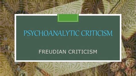 Freudian Criticism