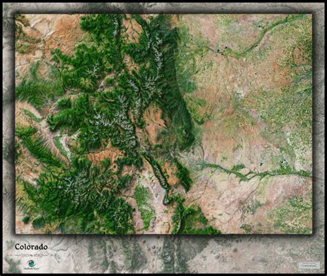 Colorado Satellite Wall Map by Outlook Maps