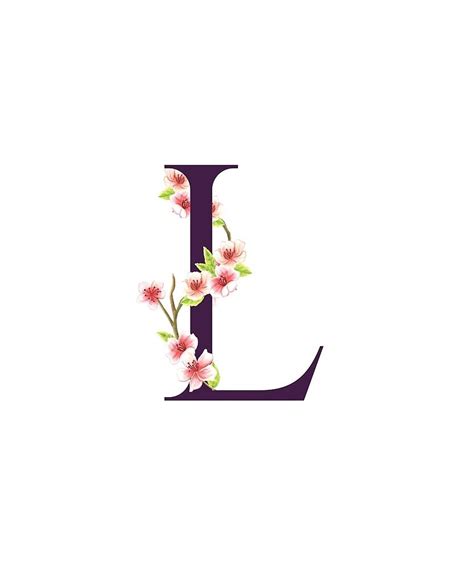 Monogram L Pretty Pink Cherry Blossoms Sticker by floralmonogram | Cute ...