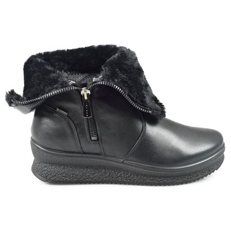 Igi & Co Womens Black Leather Waterproof Ankle Boots 4161000