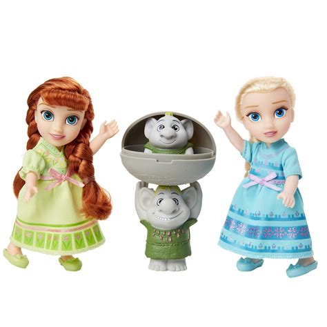 Buy Disney Frozen Petite Anna & Elsa Dolls with Surprise Trolls Gift ...