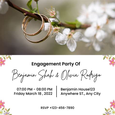 Engagement Invitation Cards Templates