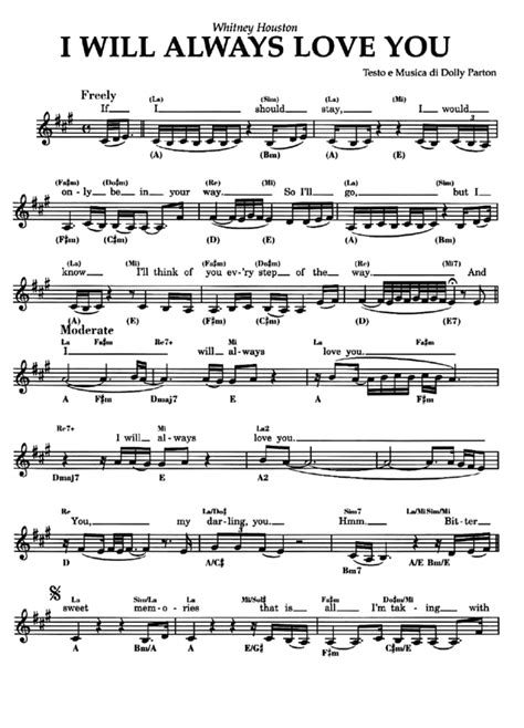 I WILL ALWAYS LOVE YOU Sheet music | Easy Sheet Music