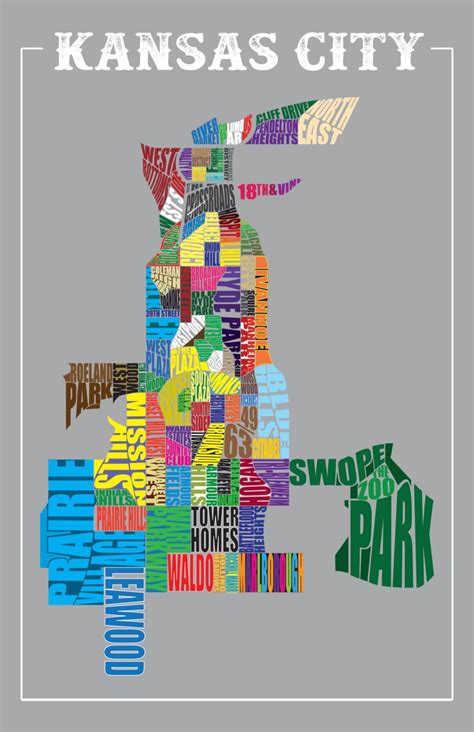 Kansas City Neighborhood Map - Etsy