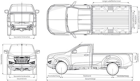 Isuzu D-Max 2020 Blueprint - Download free blueprint for 3D modeling ...