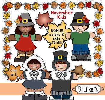 November Kids - Halloween Clip Art Download by DJ Inkers | TPT