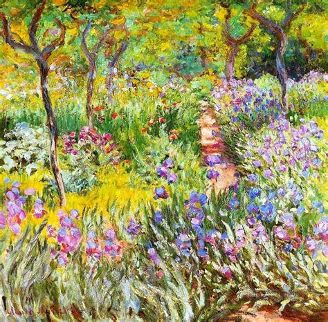 The Iris Garden at Giverny Claude Monet Impressionism Flowers Painting ...