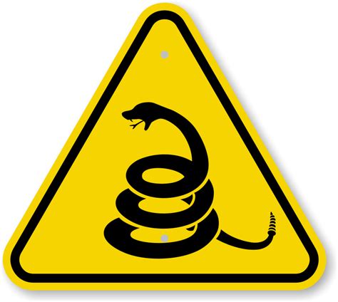 Clipart Snake Rattlesnake - Fire Warning Sign - Png Download - Full ...