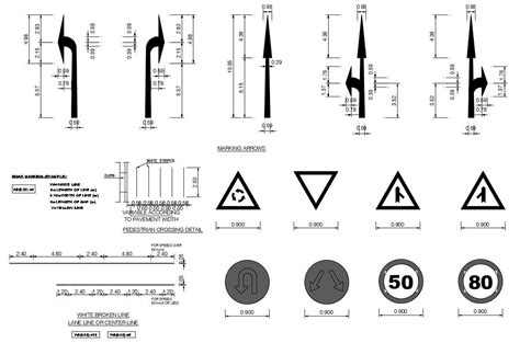 Road Sign And Symbols And Direction Blocks Cad Drawing Details Dwg File ...