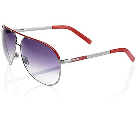 Gucci Red Metal Aviator Sunglasses