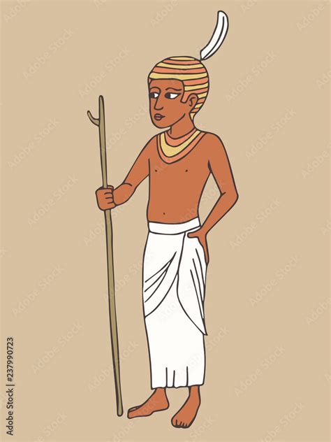 ancient egyptian nobleman standing cartoon portrait Stock Vector ...