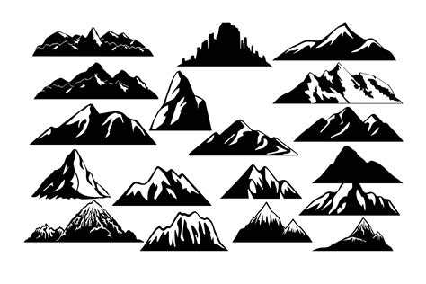 Mountain Shadow Clipart Black