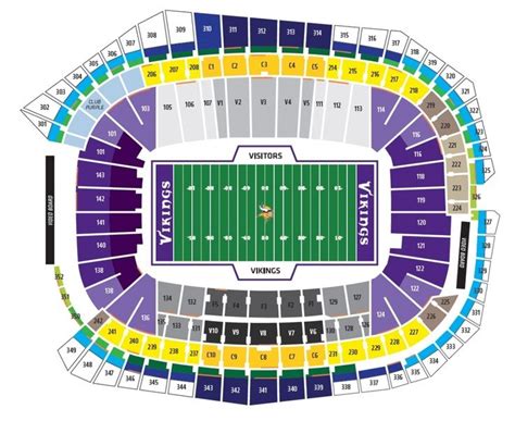 vikings stadium seating chart | Minnesota vikings, Vikings tickets ...