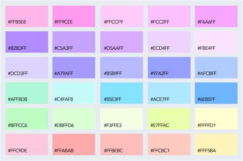 pastel rainbow hex codes - Google Search | Pastel colour palette, Hex ...