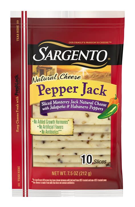 Sargento Natural Sliced Pepper Jack Cheese, 7.5 Oz, 10 Ct – Walmart ...