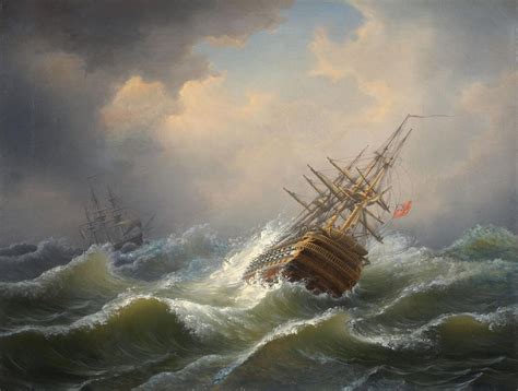 SHIPS ON A STORMY SEA - Lot 124