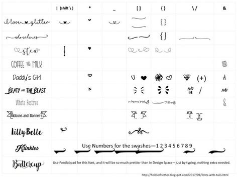 Fonts With Tails (Glyphs) Cheat Sheet | Cricut fonts, Lettering fonts ...