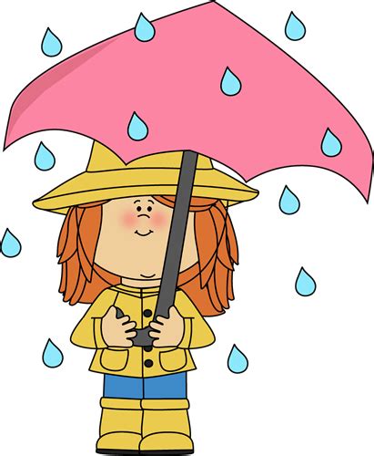 Girl Standing in the Rain Clip Art - Girl Standing in the Rain Image ...