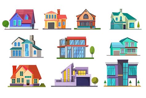 Free Vector | Apartment house set