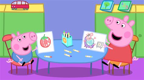 Peppa and George are drawing pictures in class! Peppa Pig Birthday ...