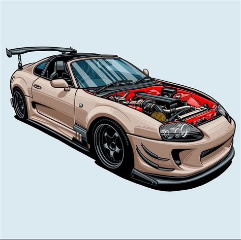 Toyota Supra MK4 Vector Drawing [1440x1438] : r/carporn