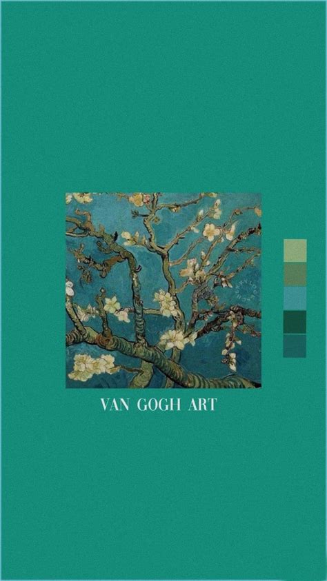 Download Blue Green Aesthetic Van Gogh Art Wallpaper | Wallpapers.com