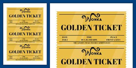 Golden Ticket Template Black And White