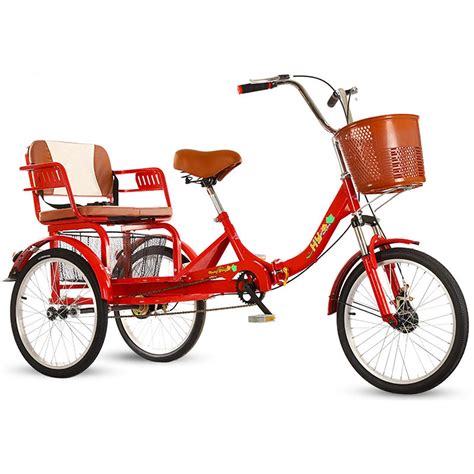 Buy 3 Wheels Bicycle Adult Tricycle with Back Seat Double 20 Inch ...