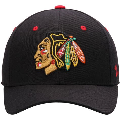 Mens Chicago Blackhawks Zephyr Black Crosscheck Fitted Hat - Shop.NHL.com