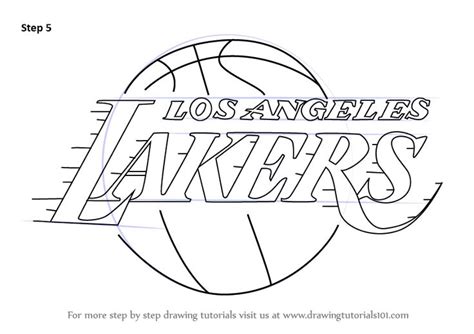 Learn How to Draw Los Angeles Lakers Logo (NBA) Step by Step : Drawing ...